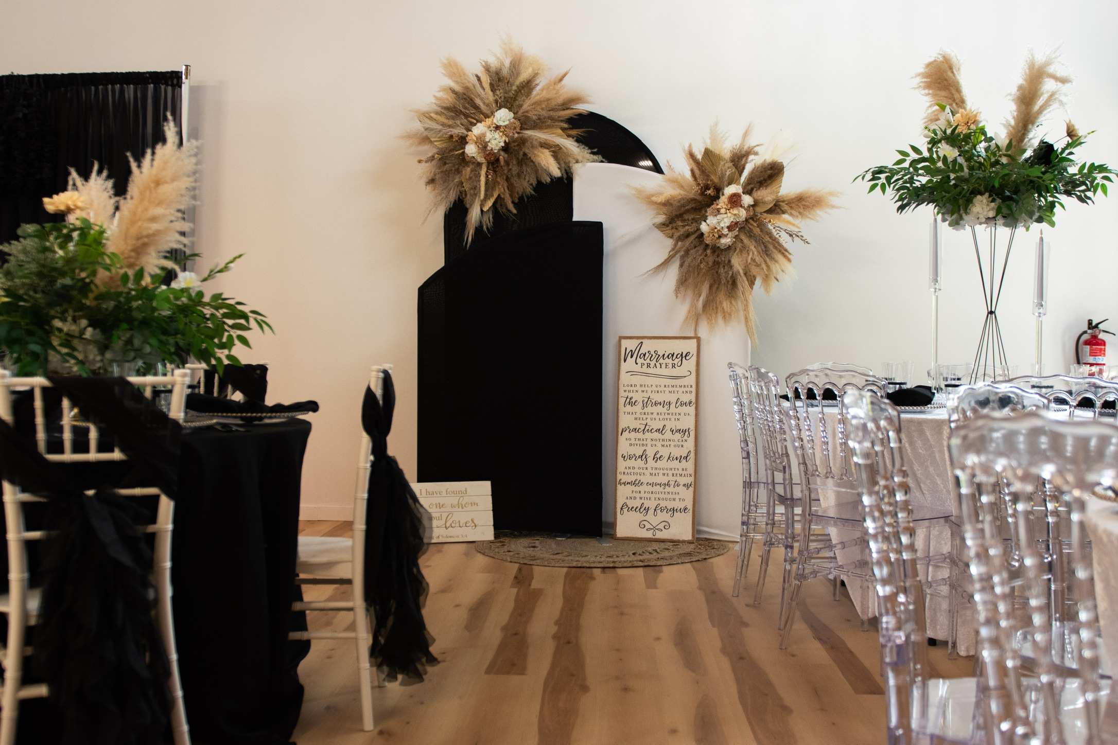 Gallery 1 - Black White Green Decor Theme at The Social Chapel