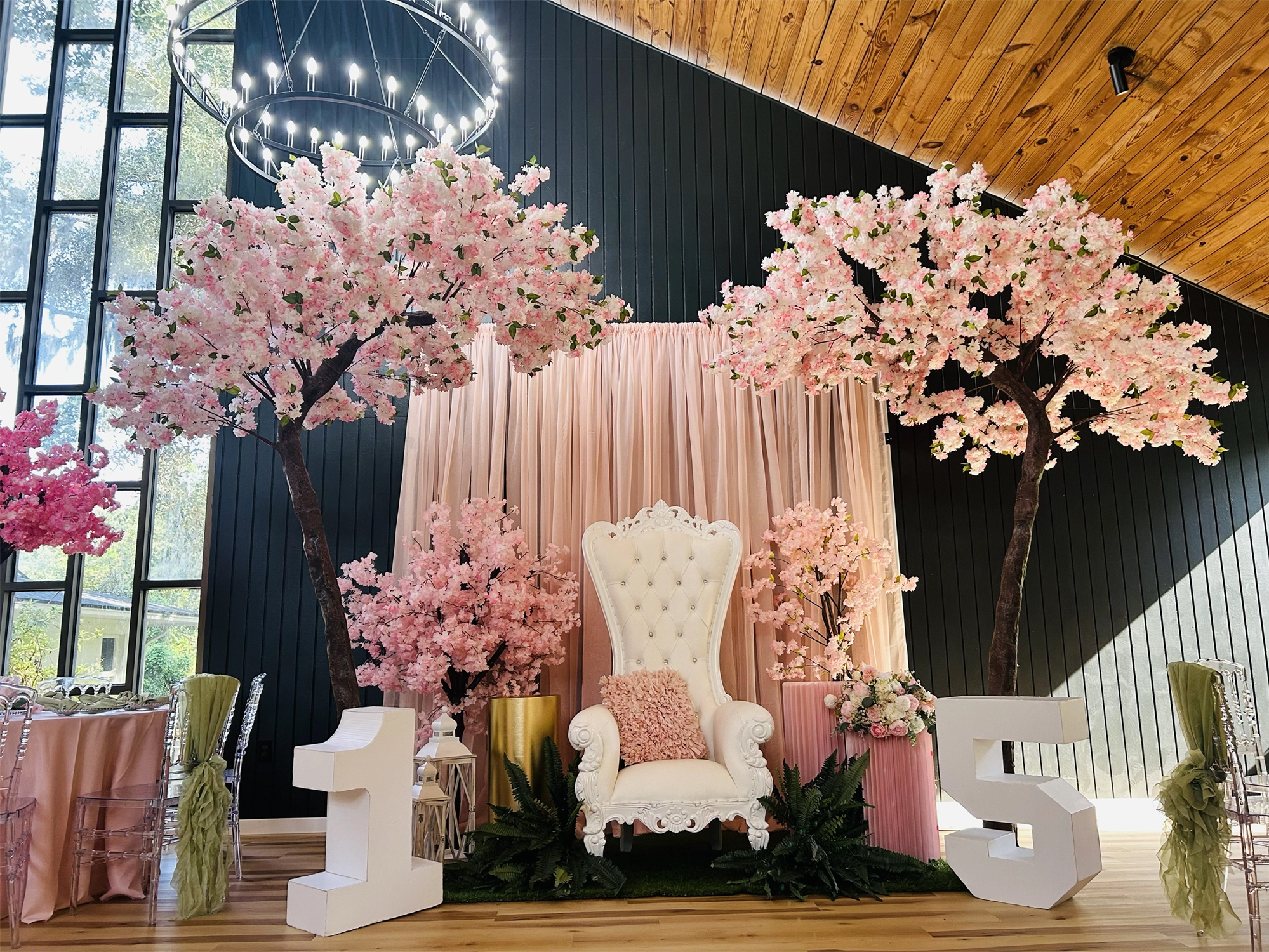 Gallery 2 - Pink Green Quinceañera Decor Theme at The Social Chapel