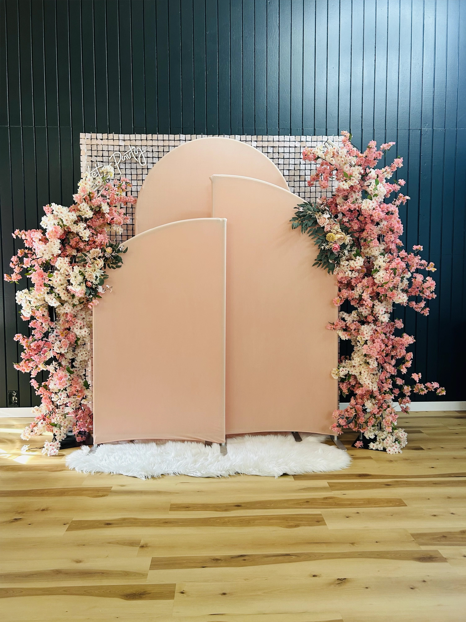 Romantic pink green quinceañera decoration details Jacksonville